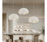 PANNN E27 Lampadario A Tre Luci Lampada A Sospensione Giapponese Wabi-Sabi Lampade Creativa A Forma Di Nuvola Lampada A Sospensione Moderna Bianca Per Sala Da Pranzo Cucina Soggiorni Camere(A2)