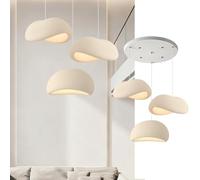 PANNN E27 Lampadario A Tre Luci Lampadario Creativa Wabi-Sabi Paralume In Stile Giapponese A Forma Di Nido D'uccello Lampadario Moderna Adatta Per Camera Da Letto Soggiorno Sala Da Pranzo(B1)