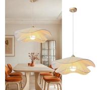 PANNN Lampada A Sospensione In Vimini Lampadario Stile Rustico Retrò Lampa In Stile Bohémien Tavolo Da Pranzo Lampada A Soffitto LED Adatta Per Sala Da Pranzo Soggiorno Camera Da Letto(bianca,50CM)
