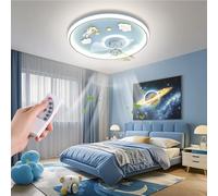 PANNN Ventilatore da Soffitto con Luce LED Lampada Moderna per Bambini Lampada da Soffitto per Camera dei Bambini (Maschi E Femmine) Lampada da Camera da Letto con Telecomando Lampada da Soggiorno(B)