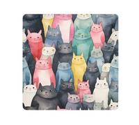 Panno adesivo colorato per fotocamera a forma di gatto, quadrati, magici, autoadesivi, per obiettivo della fotocamera, antigraffio, protezione per obiettivo, borsa per il trucco, 35,1 x 35,1 cm,