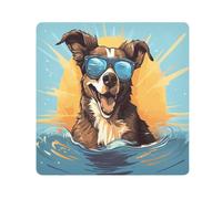 Panno adesivo per fotocamera a forma di cane che nuota, quadrato magico panno autoadesivo per obiettivo fotocamera antigraffio protezione obiettivo borsa di panno per il trucco 35,1 x 35,1 cm,