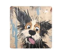 Panno adesivo per fotocamera a forma di cane con cartoni animati, quadrati, magici, autoadesivi, per obiettivo della fotocamera, antigraffio, protezione per obiettivo e trucco, 35,1 x 35,1 cm,