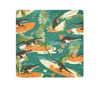 Panno adesivo per fotocamera a forma di coccodrillo, quadrati, magici, autoadesivo, per obiettivo della fotocamera, antigraffio, protezione per obiettivo, borsa per il trucco, 35 x 35 cm, Multicolore,