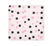 Panno adesivo per fotocamera a pois rosa e neri, quadrati, magici, autoadesivi, per obiettivo della fotocamera, protezione antigraffio per obiettivi, borsa per il trucco, 35,1 x 35,1 cm, Multicolore,