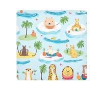 Panno adesivo per fotocamera con animali da spiaggia, quadrati, magici, autoadesivo, per obiettivo della fotocamera, antigraffio, protezione per obiettivo, borsa per il trucco, 35,1 x 35,1 cm,