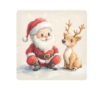 Panno adesivo per fotocamera con Babbo Natale, quadrati, magici, autoadesivi, per obiettivo della fotocamera, protezione antigraffio per obiettivi, borsa per il trucco, 35 x 35 cm, Multicolore,