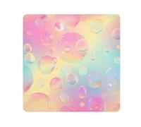 Panno adesivo per fotocamera con bolle colorate, quadrati, magici, autoadesivi, per obiettivo della fotocamera, protezione antigraffio per obiettivi, borsa per il trucco, 35,1 x 35,1 cm, Multicolore,