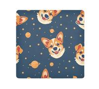 Panno adesivo per fotocamera con cani spaziali, quadrati, magici, autoadesivi, per obiettivo della fotocamera, antigraffio, protezione per obiettivo, borsa per il trucco, 35,1 x 35,1 cm, Multicolore,