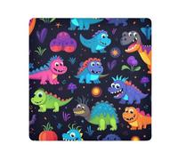 Panno adesivo per fotocamera con dinosauri arcobaleno, quadrati, magici, autoadesivi, per obiettivo della fotocamera, protezione antigraffio per obiettivi, borsa per il trucco, 35,1 x 35,1 cm,
