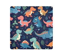 Panno adesivo per fotocamera con dinosauri in stile cartone animato, quadrato, magico, autoadesivo, per obiettivo della fotocamera, protezione antigraffio per obiettivo, borsa per il trucco, 35 x 35