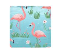 Panno adesivo per fotocamera con fenicotteri e fiori, quadrati, magici, autoadesivi, per obiettivi, antigraffio, protezione per obiettivi, borsa per il trucco, 35,1 x 35,1 cm, Multicolore,