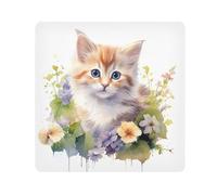 Panno adesivo per fotocamera con fiori di gatto, quadrati, magici, autoadesivi, per obiettivo della fotocamera, antigraffio, protezione per obiettivo, borsa per il trucco, 35,1 x 35,1 cm, Multicolore,