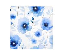 Panno adesivo per fotocamera con fiori di papavero blu, quadrati, magici, autoadesivi, per obiettivo della fotocamera, protezione antigraffio per obiettivi, borsa per il trucco, 35,1 x 35,1 cm,