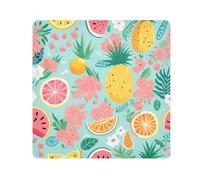 Panno adesivo per fotocamera con fiori e frutta, quadrati, magici, autoadesivo, per obiettivo della fotocamera, antigraffio, protezione per obiettivi, borsa per il trucco, 35,1 x 35,1 cm, Multicolore,