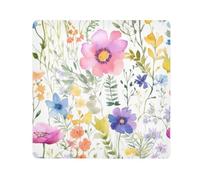 Panno adesivo per fotocamera con fiori e piante, quadrati magici, panno autoadesivo per obiettivo della fotocamera, protezione antigraffio per obiettivi, borsa per il trucco, 35,1 x 35,1 cm,