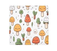 Panno adesivo per fotocamera con funghi e piante, quadrati magici, panno autoadesivo per obiettivo, protezione antigraffio per obiettivi, borsa per il trucco, 35,1 x 35,1 cm, Multicolore, 13.8x13.8in,