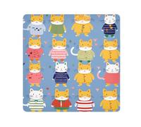 Panno adesivo per fotocamera con gatti colorati, quadrati, magici, autoadesivi, per obiettivo della fotocamera, protezione antigraffio per obiettivi, borsa per il trucco, 35,1 x 35,1 cm, Multicolore,