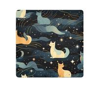 Panno adesivo per fotocamera con gatti dei cartoni animati, quadrati, magici, autoadesivi, per obiettivo della fotocamera, antigraffio, protezione per obiettivo, borsa per il trucco, 35,1 x 35,1 cm,