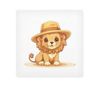 Panno adesivo per fotocamera con leone con cappello, quadrato magico autoadesivo per obiettivo fotocamera antigraffio protezione obiettivo borsa per il trucco 35,1 x 35,1 cm, Multicolore, 21.7x21.7in,