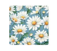 Panno adesivo per fotocamera con margherite bianche, quadrati, magici, autoadesivi, per obiettivo della fotocamera, protezione antigraffio per obiettivi, borsa per il trucco, 35,1 x 35,1 cm,