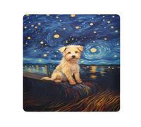 Panno adesivo per fotocamera con motivo cane cielo stellato, quadrato, magico, autoadesivo, per obiettivo della fotocamera, antigraffio, protezione per obiettivo, borsa per il trucco, 35,1 x 35,1 cm,