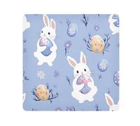 Panno adesivo per fotocamera con motivo coniglio che tiene uovo, quadrato magico panno autoadesivo per obiettivo fotocamera antigraffio protezione obiettivo borsa per il trucco 35,1 x 35,1 cm,