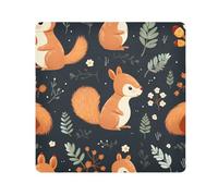 Panno adesivo per fotocamera con motivo scoiattolo, quadrato, magico, autoadesivo, per obiettivo della fotocamera, antigraffio, protezione per obiettivo, borsa per il trucco, 35,1 x 35,1 cm,