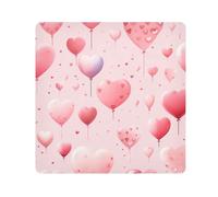 Panno adesivo per fotocamera con palloncini rosa a forma di cuore, quadrati, magici, autoadesivi, per obiettivo della fotocamera, protezione antigraffio per obiettivi, borsa per il trucco, 35,1 x 35,1