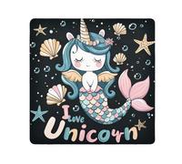 Panno adesivo per fotocamera con piccolo unicorno, quadrato, magico, autoadesivo, per obiettivo della fotocamera, antigraffio, protezione per obiettivo, borsa per il trucco, 35,1 x 35,1 cm,