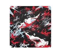 Panno adesivo per fotocamera con squali rosso sangue, quadrato magico panno autoadesivo per obiettivo, protezione antigraffio per obiettivo, borsa per il trucco, 35 x 35 cm, Multicolore, 17.7x17.7in,
