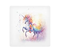 Panno adesivo per fotocamera con unicorno che corre, quadrato magico, autoadesivo per obiettivo della fotocamera, antigraffio, protezione per obiettivo, borsa per il trucco, 35,1 x 35,1 cm,