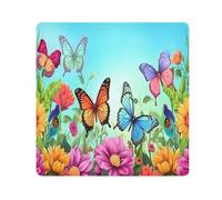 Panno adesivo per fotocamera, motivo arcobaleno, farfalle, fiori, quadrati, magici, autoadesivi, per obiettivo della fotocamera, protezione antigraffio per obiettivi, borsa per il trucco, 35,1 x 35,1