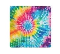 Panno adesivo per fotocamera, motivo arcobaleno tie dye, quadrato, magico, autoadesivo, per obiettivo della fotocamera, protezione antigraffio per obiettivi, borsa per il trucco, 35 x 35 cm,