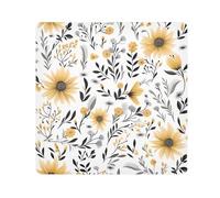 Panno adesivo per fotocamera, motivo fiori selvatici gialli, quadrati, magici, autoadesivi, per obiettivo della fotocamera, protezione antigraffio per obiettivi, borsa per il trucco, 35,1 x 35,1 cm,