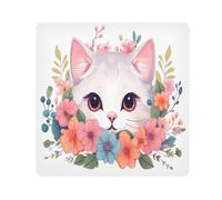 Panno adesivo per fotocamera, motivo floreale Cat1, quadrati, magici, autoadesivo, per obiettivo della fotocamera, antigraffio, protezione per obiettivo, borsa per il trucco, 35 x 35 cm, Multicolore,