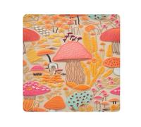 Panno adesivo per fotocamera, motivo: funghi, quadrati, magici, autoadesivi, per obiettivo della fotocamera, protezione antigraffio per obiettivi, borsa per il trucco, 35,1 x 35,1 cm, Multicolore,