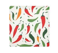 Panno adesivo per fotocamera, motivo peperoni rossi e verdi, quadrati, magici, autoadesivi, per obiettivo della fotocamera, protezione antigraffio per obiettivi, borsa per il trucco, 35,1 x 35,1 cm,