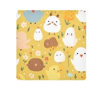 Panno adesivo per fotocamera, motivo pulcino giallo, quadrato, magico, autoadesivo, per obiettivo, antigraffio, protezione per obiettivo, borsa per il trucco, 35 x 35 cm, Multicolore, 21.7x21.7in,