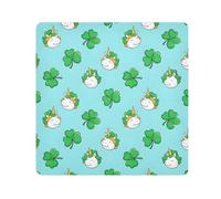 Panno adesivo per fotocamera, motivo quadrifoglio con unicorno, panno autoadesivo magico per obiettivo, protezione antigraffio per obiettivi, borsa per il trucco, 35 x 35 cm, Multicolore, 13.8x13.8in,