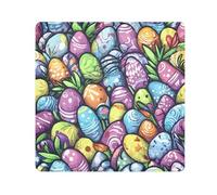 Panno adesivo per fotocamera, motivo uova di Pasqua, quadrati, magico, autoadesivo, per obiettivo della fotocamera, protezione antigraffio per obiettivo, borsa per il trucco, 35 x 35 cm, Multicolore,