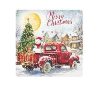 Panno adesivo per fotocamera Red Truck, quadrato magico panno autoadesivo per obiettivo fotocamera antigraffio protezione obiettivo borsa di panno per il trucco 35,1 x 35,1 cm, Multicolore,