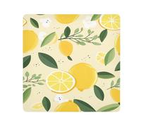 Panno adesivo quadrato magico per fotocamera, motivo limone con foglia, panno autoadesivo per obiettivo, antigraffio, protezione per obiettivo, borsa per il trucco, 35,1 x 35,1 cm, Multicolore,