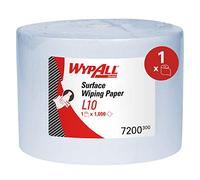 Wypall Maxi Rotolo di Panno in Carta per la Pulizia delle Superfici, L10 7200, 1 Velo, Azzurro (1 rotolo x 1.000 fogli), Blu
