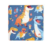 Panno colorato per fotocamera con dinosauri, panno autoadesivo quadrato magico per obiettivo, protezione antigraffio per obiettivo, borsa per il trucco, 35 x 35 cm, Multicolore, 21.7x21.7in, moderno