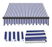 Panno di ricambio per tenda da sole retrattile, 4,9 x 3,7 m, 3,7 x 3 m, 3 x 2,4 m, 2,4 x 2 m, tessuto di ricambio per tenda da sole, patio, tenda da sole, tela in poliestere per finestre e porte (blu