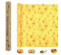 Panno in cera d'api, 35 x 100 cm, tela cerata naturale biodegradabile, riutilizzabile, rotolo di cera d'api, pellicola flessibile per la conservazione degli alimenti