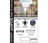 Panno in microfibra anti-appannamento per occhiali, visiere, lenti, specchi e altre superfici ottiche in vetro, panno asciutto, 1 pezzo