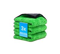 Panno in microfibra per auto, 3 pezzi da 800 g/m², per la cura dell'auto e la casa, panno asciutto in microfibra, estremamente assorbente, privo di pelucchi e delicatamente morbido, lucidatura - 30 x