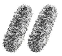 Panno in microfibra per spazzola per cerchi da 42 cm, 2 pezzi Rivestimento in microfibra per spazzola per cerchi bianco-nero